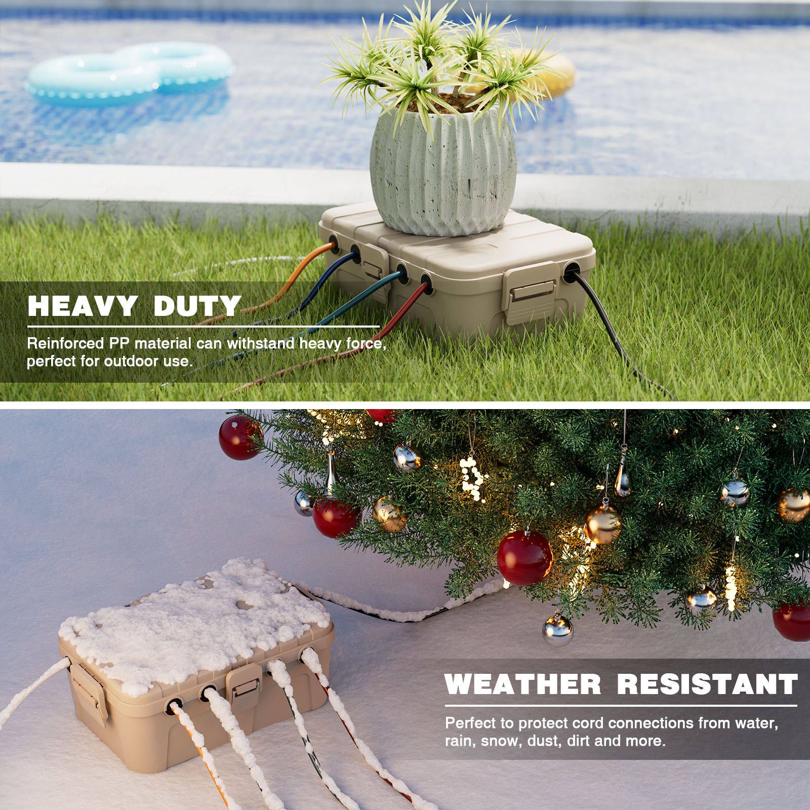Outdoor Power Strip Weatherproof - Duża obudowa elektryczna IP54 do użytku