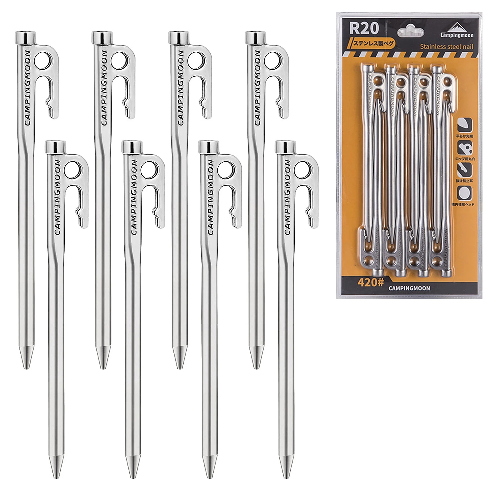 Outdoor Power Stake - Campingmoon Wytrzymałe stalowe paliki do namiotu