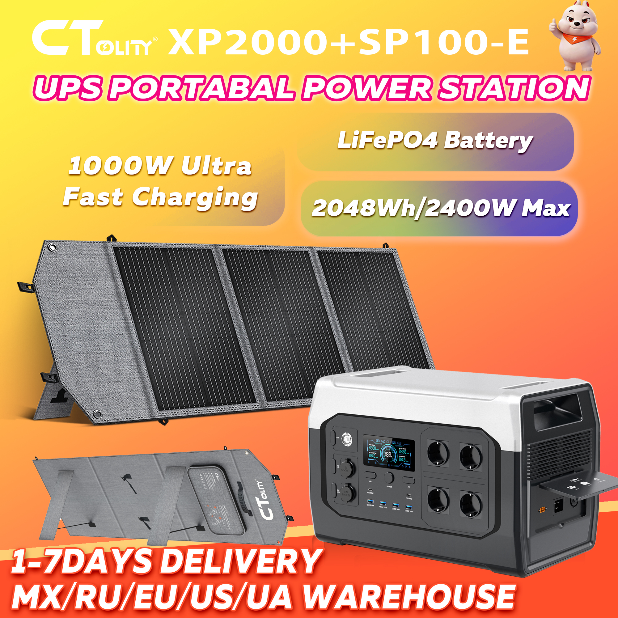 Ups Power Supply Outdoor - Stacja zasilania CTOLITY XP2000 UPS 2400W
