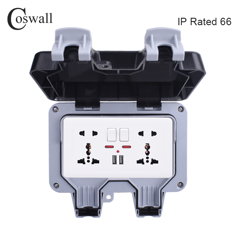 Outdoor Power Outlet Waterproof - Coswall IP66 Odporny na warunki atmosferyczne