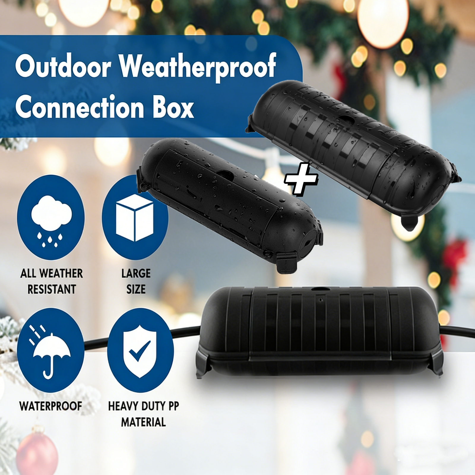 Outdoor Power Strip With Cover - Mała, wodoodporna skrzynka elektryczna IP44 do