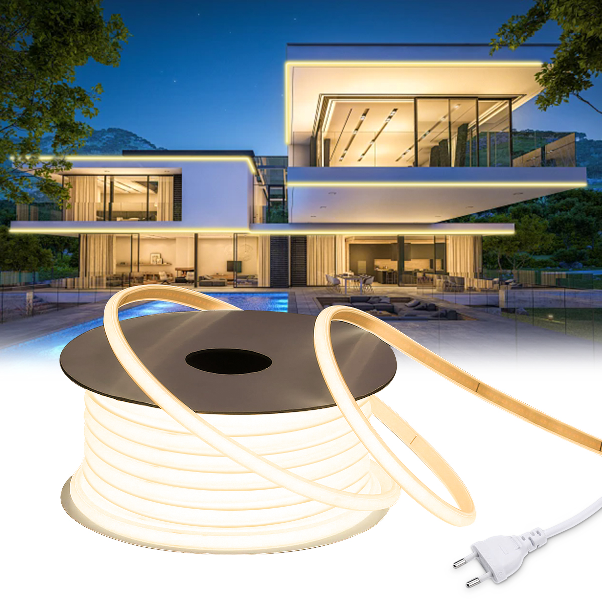 Outdoor Power Strip Weatherproof - 110V 220V Cob LED Tape Outdoor