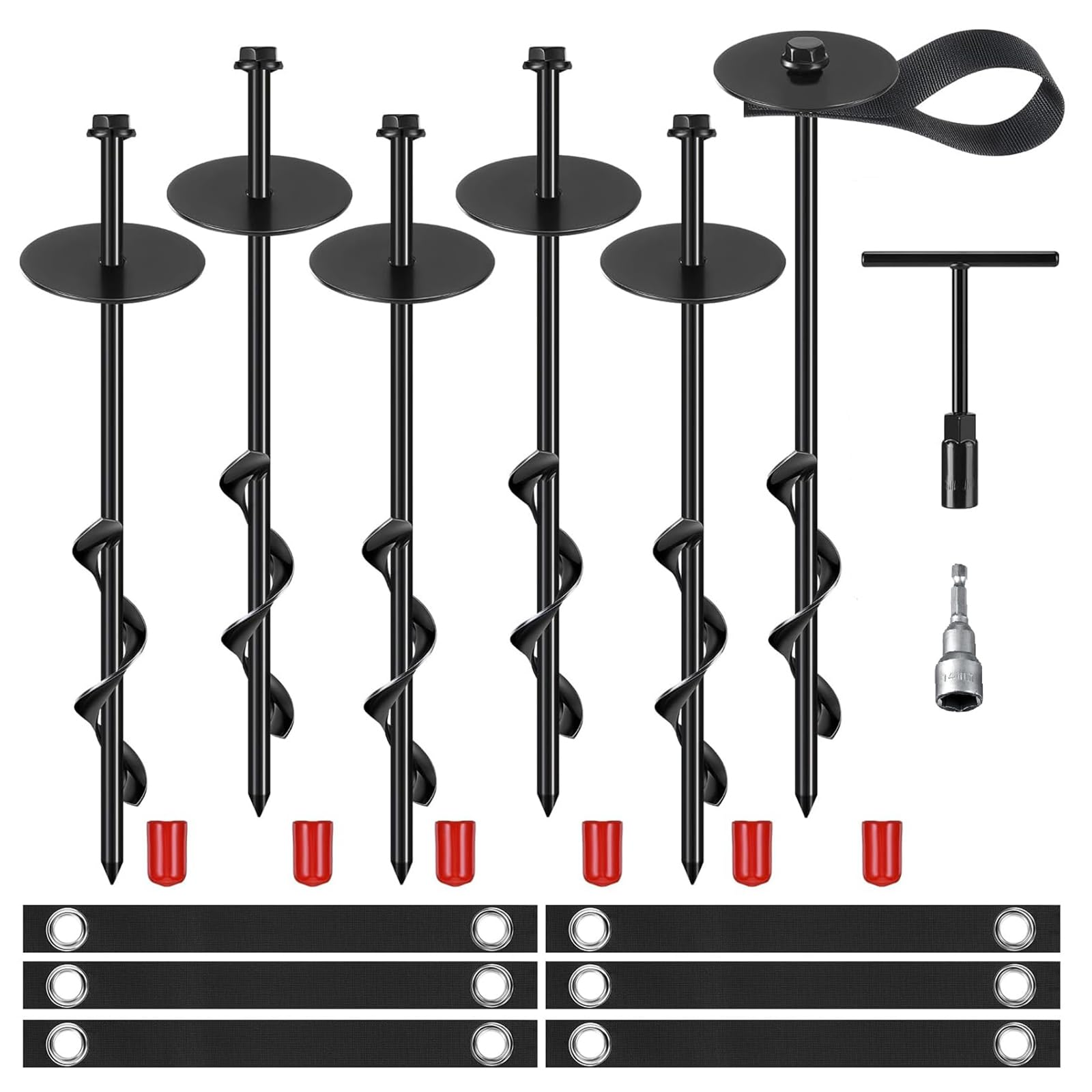 Outdoor Power Stake - 6 Zestawów Kotwic do Trampoliny 12''