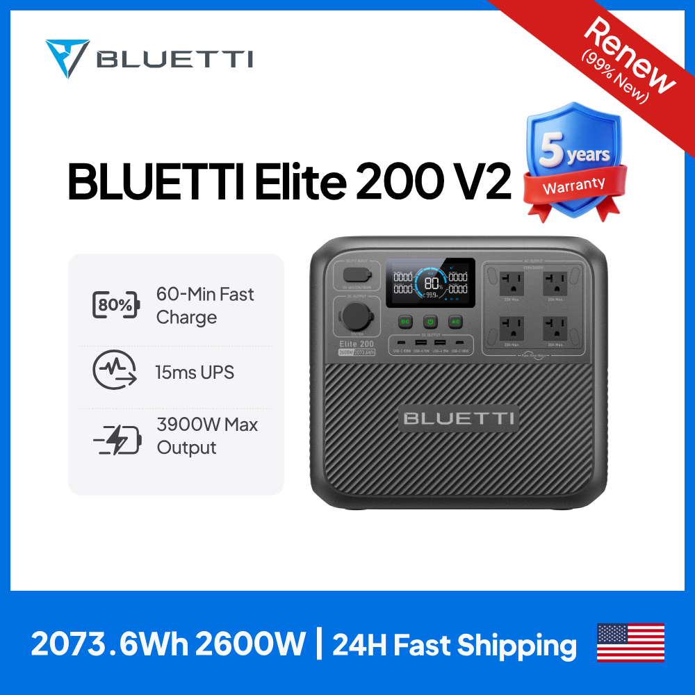 Outdoor Power Generator - 【Renew】BLUETTI Elite 200 V2 Przenośna Stacja