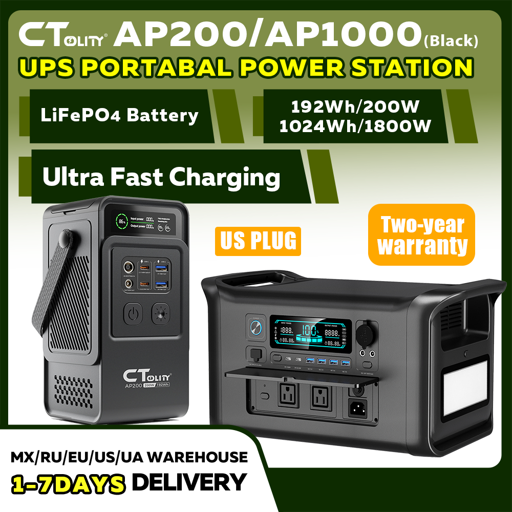 Outdoor Power Generator - CTOLITY AP200 AP1000 Czarna Przenośna Stacja
