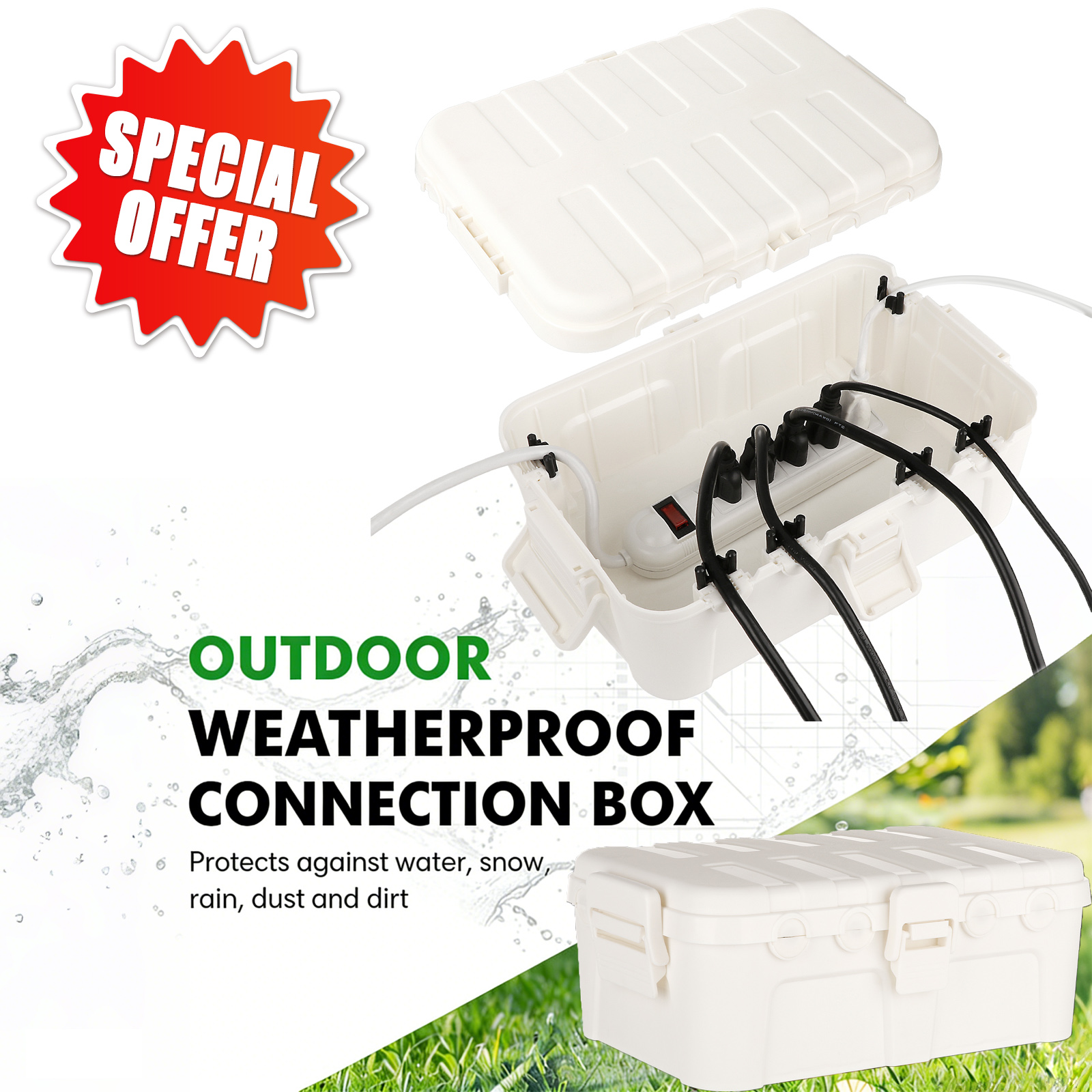 Outdoor Power Timer - Duża, wodoodporna skrzynka elektryczna do użytku
