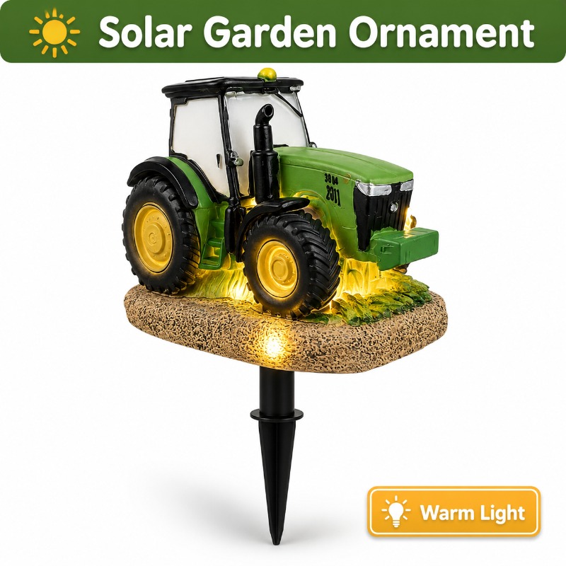 Outdoor Power Stake - Solarna lampa ogrodowa w kształcie traktora,