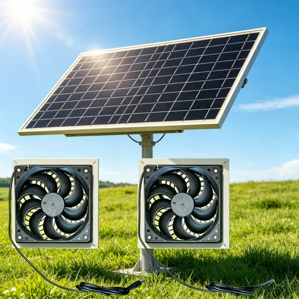 Outdoor Power Kit - Zestaw wentylatorów solarnych 15W z podwójnym