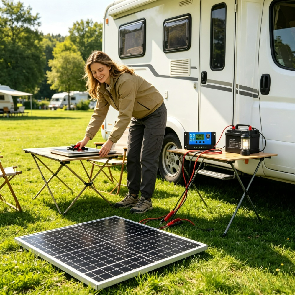 Outdoor Power Kit - Przenośny zestaw paneli słonecznych 12W z