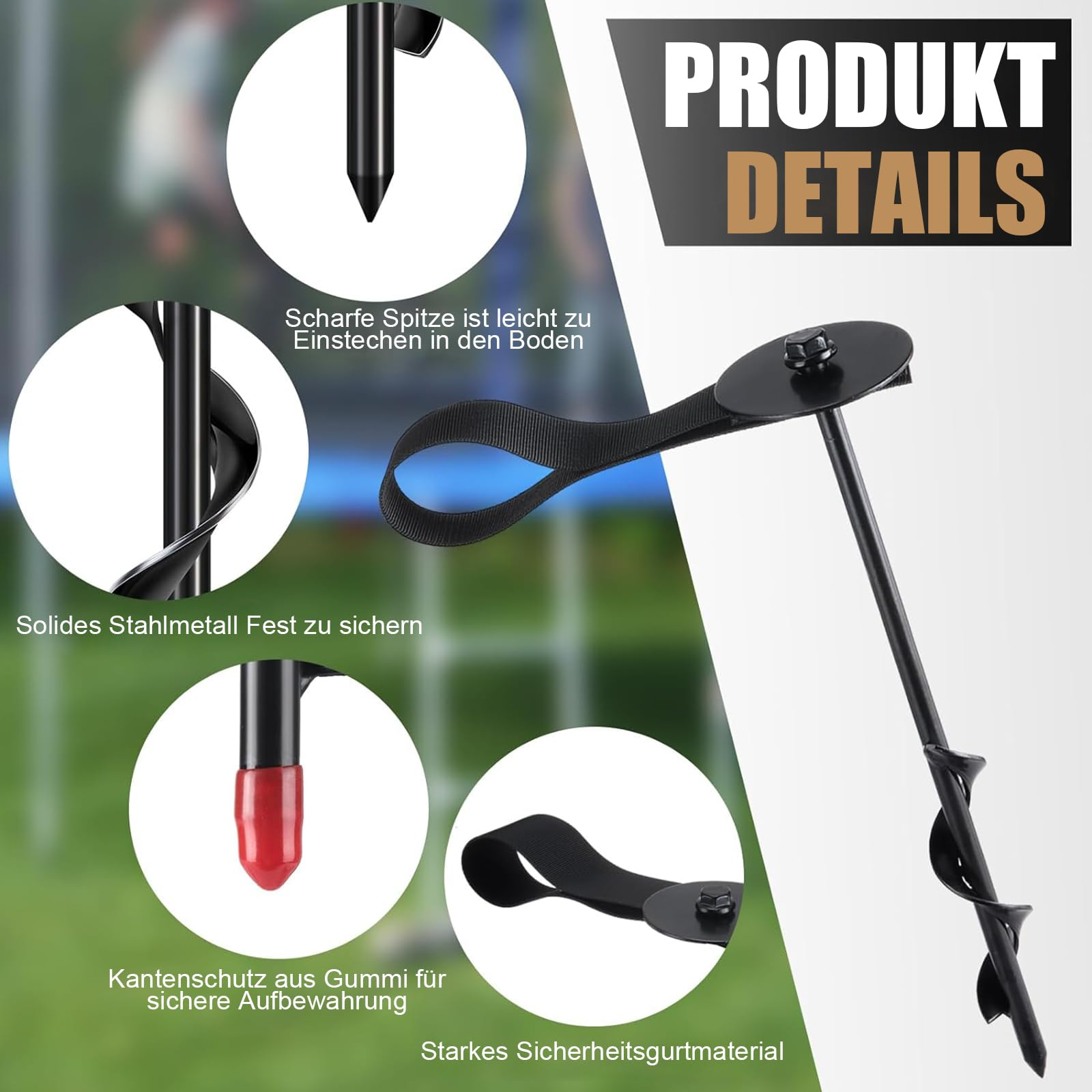 6 Zestawów Kotwic do Trampolin – Outdoor Power Stake recenzja i cena