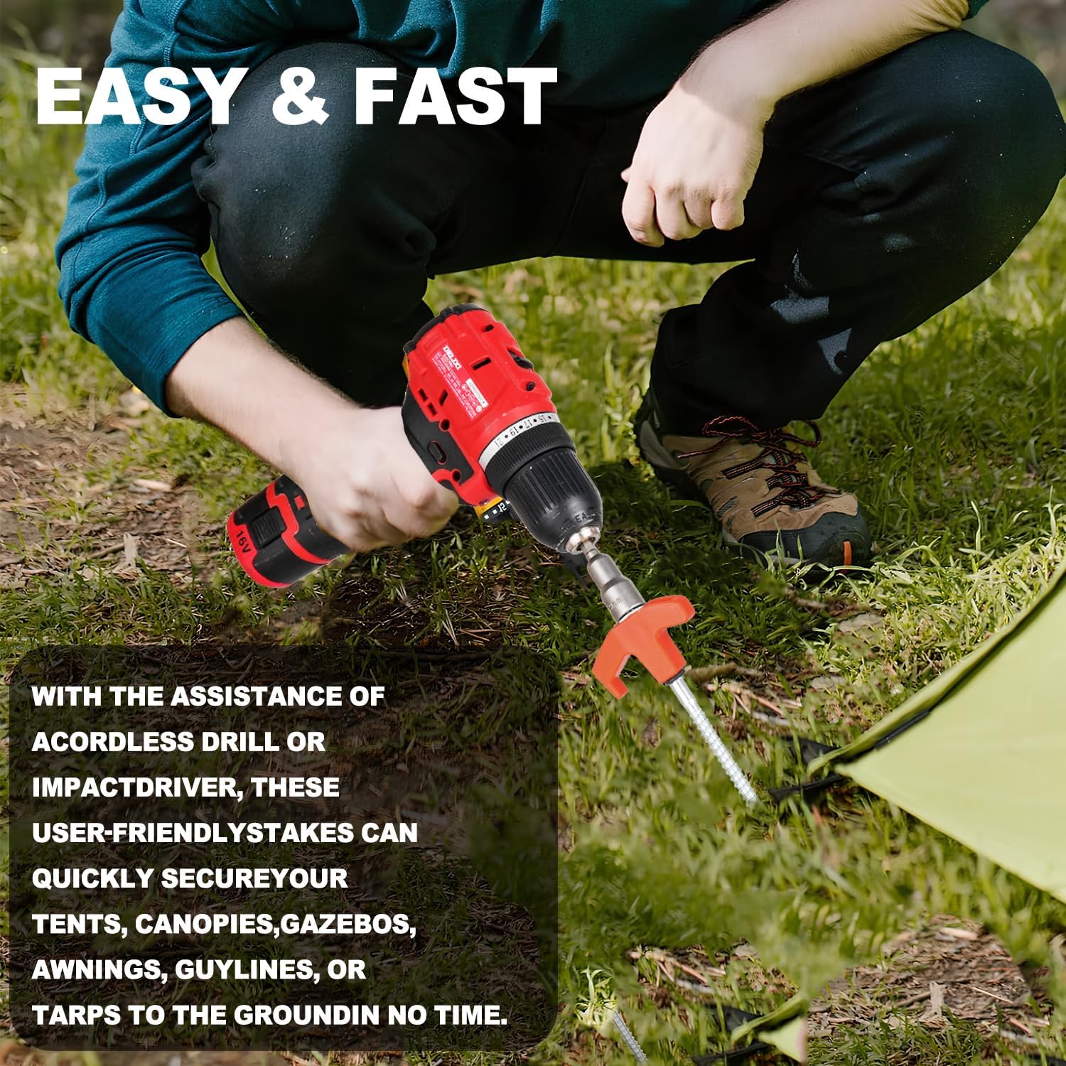5/10 szt. Wkręcane szpilki do  – Outdoor Power Stake recenzja i cena