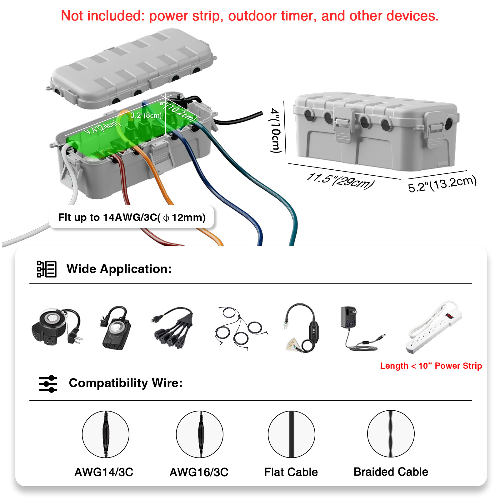 Wodoodporna osłona przedłużacz – Outdoor Power Strip With Cover recenzja i cena